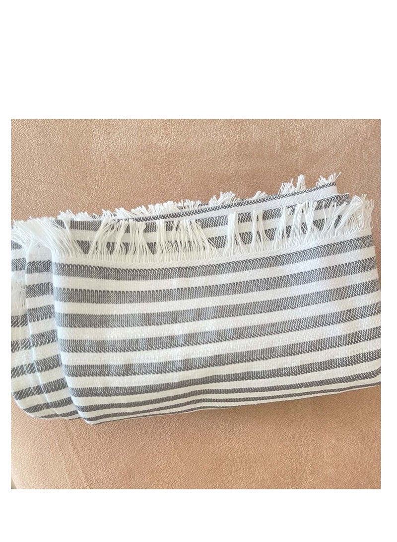 Inches Home Grey Calm Stripes Sofa Cover 220*90 CM - Image 2